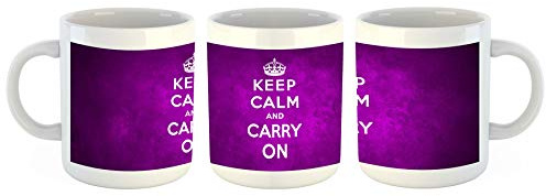 Unified Distribution Keep Calm and Carry on Pink - Tasse mit Motiv Bedruckt, 300ml C-Henkel. Tolles Geschenk für Büro, Küche, Geburtstag, Ihre Neue Lieblingstasse zum Frühstück