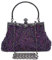 Selighting Abendtaschen Damen Vintage Clutch Tasche mit Perlen Elegant Handtasche Umhängetasche für Party Hochzeit Bankett (Violett)