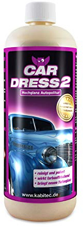 KABITEC CAR Dress 2 Hochglanz-Autopolitur mit natürlichem Carnaubawachs, 1000 ml │ Profi-Qualität Lackpflege Lackpolitur Politur Wachspolitur Lackversiegelung