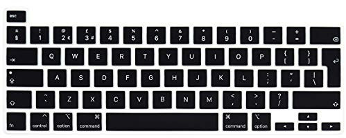 MMDW English Language Silicone Keyboard Cover Skin for MacBook Pro 16 inch A2141 2019 for MacBook Pro 13.3 inch A2338 M1/A2251/A2289 2020 New with Touch Bar & Touch ID European Version