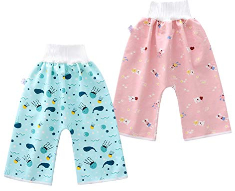 Happy Cherry Baby Windelrock Töpfchen Windelhose 2pcs Trainingsrock Windelshorts Lernhose Wiederverwendbare Baumwolle Hoch Taillierter Lernwindel