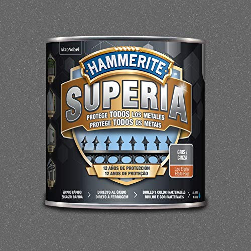 Hammerite Superia Esmalte antioxidante al agua Liso efecto Forja Gris 2,5 L