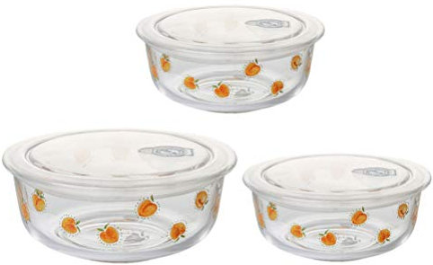 Cabilock 3 Piezas ensaladera de Vidrio contenedor de Ensalada para Nevera tazones de Vidrio Transparente tazón de Comida Cuenco para Servir Comida Vegetal tazón de Vidrio Plato de Frutas