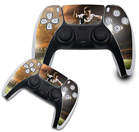 Finest Folia Film de Protection Compatible avec PS5 Sticker Housse pour Jeux Console contrôleur boîtier Autocollant Vinyle Film Peau Contre Les Rayures R140 (Controller Set, Nr. 12 Football)