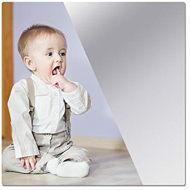 Acryl-Spiegel, selbstklebend, 0,2 cm dick, kein Glas, ideal für Klassenzimmer, Camping, Baby, Kinderspielzimmer, Haustier, Pferde oder Hühnerstall.