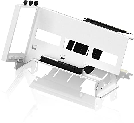 EZDIY-FAB PCIe 4.0 GPU Halterung für Grafikkarte Anpassung Multi-Winkel, VGA-Unterstützung Kit für Videokarte mit Riser-Kabel PCIe 4.0 X16 Gen4 17cm/6.69in- Weiß