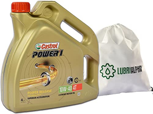 Huiles moteur 4 temps 10w40 lubrifiant Castrol Power1 4T 10W-40 avec porte-clés tire-bouchon 4lt