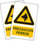 Andchi 2 Piezas Señal precaución perros, Letrero de metal de aluminio, impermeable, resistente a la decoloración, 20 x 30 cm
