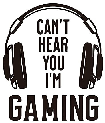 Gaming Wallpaper, Can't Hear You I'm Gaming Wall Stickers, Gaming Wall Art Vinyl Gaming Stickers Wall Decoration for Living Room Boys Bedroom Family Game Room