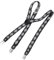 DonDon Hosenträger Herren kariert schwarz grau weiß schmal 2,5 cm - Extra starke Clips für Anzug - Hosenträger Herren extra stark - Ideal für Männer oder Damen Rockabilly Suspenders