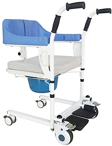 Lève-personne Multifonctionnel Pour Personnes âgées Handicapées,Machine De Transfert D'ascenseur De Patient Avec Siège Rembourré,Chaise De Toilette De Douche à Roulettes,ComfortEdition-Lightblue