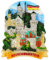 Rahlf Magnet Souvenir Neuschwanstein 7 x 5,5 x 1,5 cm Kühlschrankmagnet Stadt Figur Deko GCG 0460