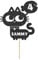 Personalised Birthday Cat Kitten Glitter Cake Topper- Black Any Name & Age Glitter Cake Decoration and Sprinkles - Happy Birthday Decorations - Personalised Toppers for Cakes by Cakeshop