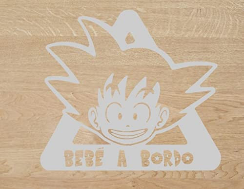 Desconocido Vinyl-Schneideaufkleber für Babys an Bord Goku 12 x 10 cm (hellgrau)