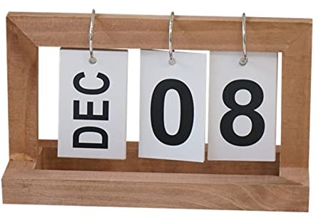 JKXWX Tischkalender 2021 Schreibtischkalender Kreative Holzständer Up Schreibtisch Kalender Holz Kalender Desktop Dekoration Schreibtisch Kalender