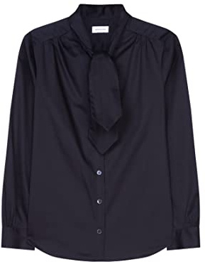 Seidensticker Damen Bluse - Fashion Bluse - Regular Fit - tailliert- Schluppen Kragen - Bügelleicht - Langarm,Schwarz,40