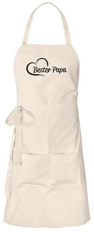 Huuraa Grillschürze Bester Papa Herz Geschenk Natur Baumwolle Bester Papa Mitbringsel
