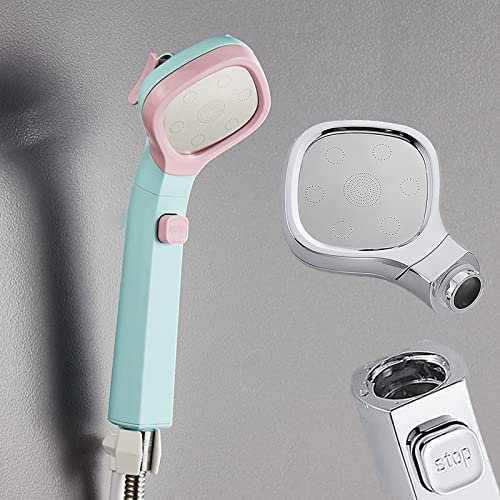 Pommeau de douche pressurisé de qualité supérieure, pulvérisateur de douche amovible à main avec 4 modes de salle de bain Premium (1 PCS, Rose)