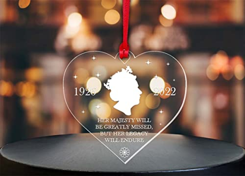 HRH Queen Elizabeth Acryl-Memory-Kugel, Weihnachtsbaumschmuck, Andenken