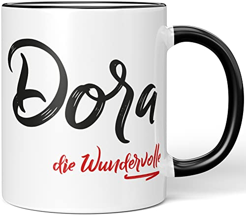 JUNIWORDS Tasse, Dora, die Wundervolle, Schwarz (5226640)