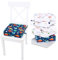 Rehausseur chaise enfant 33 x 33 x 8 cm - Coussin réhausseurs chaises haute pour enfants voyage e maison Réhausseur en mousse avec taie d'oreiller lavable Dinosaure bleu
