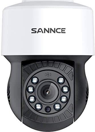 SANNCE PT Digital Zoom Camera 1080P, Pan 350° Tilt 90° Outdoor Security Camera 2MP, 30 M Night Vision for Analog CCTV Surveillance System, Remote Access, IP65 Waterproof, Power Adapter Not Included