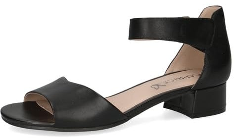Caprice Damen Sandalen mit Absatz aus Leder mit Riemchen, Schwarz (Black Nappa), 37.5 EU