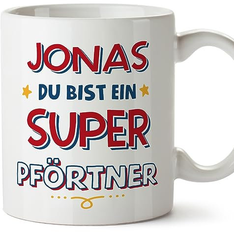 Mugffins Tassen Personalisierten für PFÖRTNER Mann - Auf Deutsch - Du Bist Super - 11 oz / 330 ml - Individuell Anpassbar Geschenk Mitarbeiter