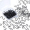 HNJUSR 100 Pezzi Mini S Ganci di 304 Acciaio Inossidabile,connettori Piccoli in Metallo a Forma di S,con Scatola,per Gioielli Pendenti Craft Fai da Te, Gioielli da Appendere,1.0 * 14MM,Nero