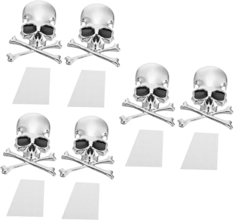 Supvox 6 Stück Autoaufkleber Karosserieaufkleber Abzeichen Schild Fensteraufkleber Zubehör - Fensteraufkleber Laptop-Totenkopfaufkleber Zierleiste Autoflagge