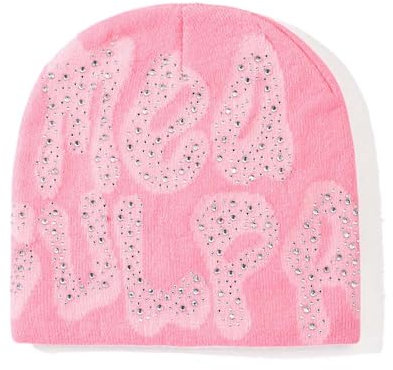 MEA Culpa Beanie für Damen Herren Beanies Mütze Y2k Beanies Graphic Beanies Weiche Strickmütze Häkelmütze Wintermütze für Damen Herren, Pink 2, Medium
