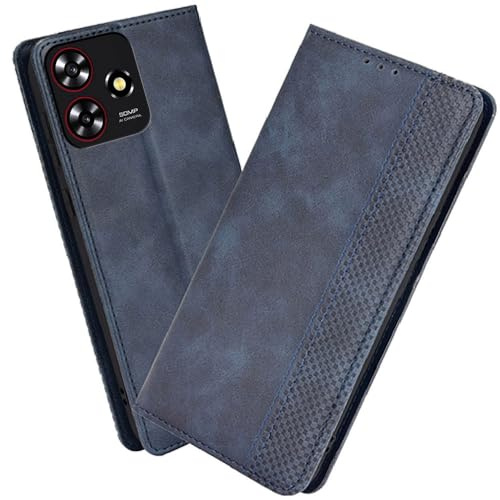 XINNI Handyhülle für ZTE Blade V50S 4G 2023 / ZTE Blade A73 4G Hülle, PU/TPU Klappetui Schutzhülle Flip Magnetisch Telefonhülle, Blau