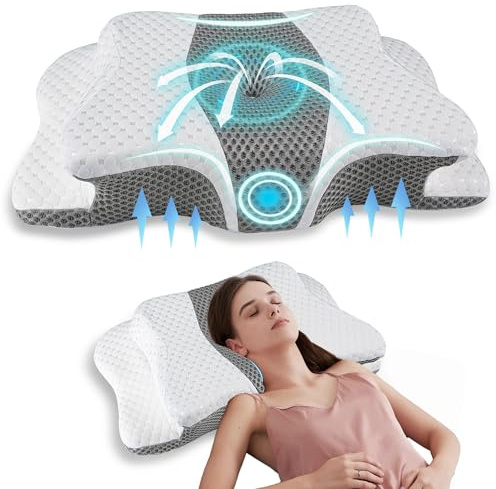 Pain Relief Cervical Pillow for Neck Support, Adjustable Ergonomic Pillow Cozy Sleeping, Odorless Orthopedic Memory Foam Pillow, Contour Bed Pillow for Side Back Stomach Sleeper