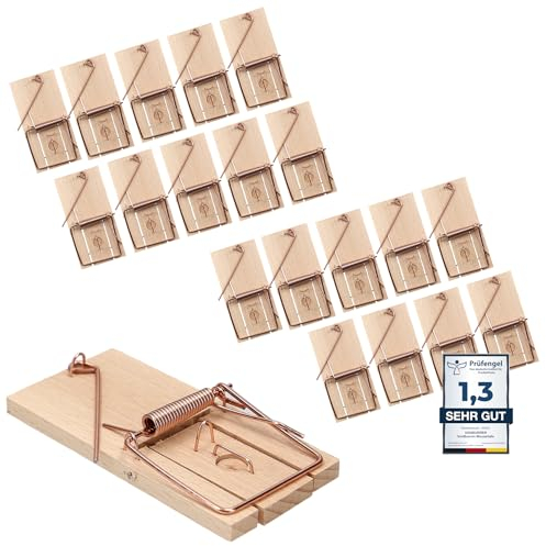20 x Mausefalle Schlagfalle VonBueren | plastikfrei | Mausefallen aus Holz | giftfreie Mäusefalle | Mouse Trap | Made in Germany