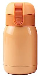 kesurpae Botella de Agua con Tapa de 360ML de Gran Capacidad, Mini Taza de café para Estudiantes, termos aislados de Viaje de Acero Inoxidable para Fitness, Naranja, 200ml