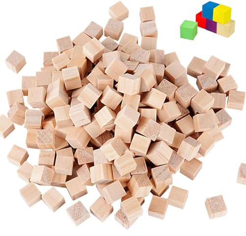 200 Stück Holzwürfel 10mm,Würfel Holz,Holzwürfel Blanko Deko Holz,Basteln Bastelmaterial Holz,Holzblock,Quadrat Würfel Natur,Bastelwürfel,Holz Bastelnfür Diy,Malen,Handwerk,Dekoration,Zahlen