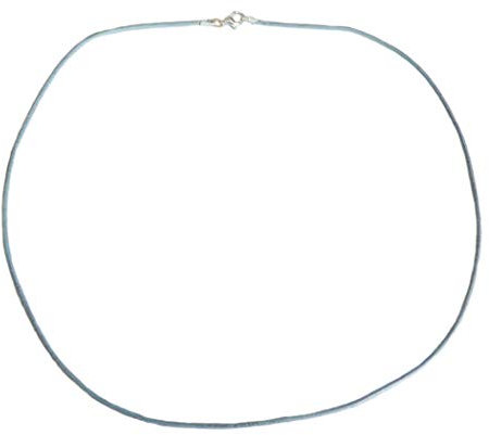 weiches Ziegen Lederband Lederkette grau mit Echsilber Karabinerhaken 42 cm
