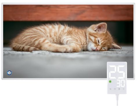 Hocosyme Calefactor Bajo Consumo 800W, Calefacción por Infrarrojos Pared con termostato táctil Hasta 126 Grados Centígrados -Gatos