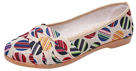 Womens White Pumps Arch Support Shoes for Women Fashion Four Season Women Casual Shoes Flat Bottom Lightweight Cloth Colorblock Color Breathable Womens Slip On Trainers Ladies Black Trainers (A, 5)