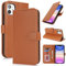 Zouzt Case for iPhone 11 (6.1 Inch), Premium PU Leather Wallet Case with Credit Card Holder Slot Flip Folio Kickstand Shockproof Protective Phone Cover (Light Brown)
