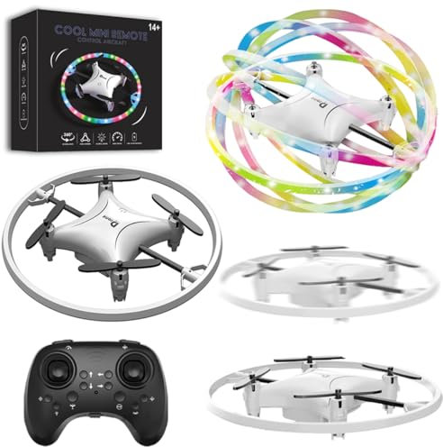 Small Remote Control Drone Quadcopter, 360 Degree Flip LED Light, 90 Degree Circle Flight, 8-12 Years Old Children's toy Mini Drone