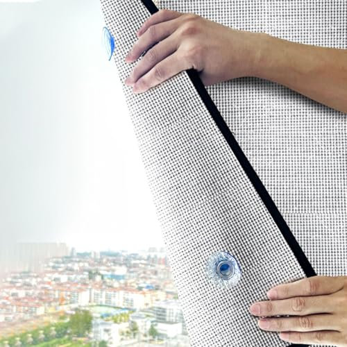 LLXNQ026 Wärmeschutzvorhang Aluminium Privatsphäre Fensterfolie mit Saugnapf Isolierfolie, Kälteschutz Reflektierende Wärmeisolierung Thermofolie,für Büro Wohnzimmer (50x120cm)