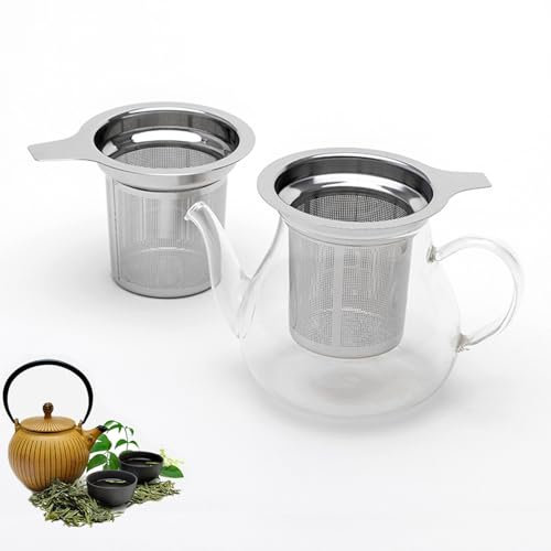 Teesieb 2 Stück für Losen Tee, Edelstahl Mit Griff Wiederverwendbar Feines Sieb für Teekanne Teefilter für Die Meisten Tassen und Schalen