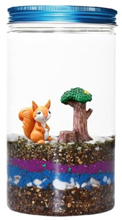 Vriusi Terrarium Kit, Indoor Planting Kit, Portable Light up Terrarium Supplies, Creative Children's Garden Kit, Grow and Glowing Terrarium Kit, Living Ecosystem Terrarium for Children