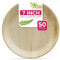STL 50Pcs Disposable Round Palm Leaf Plates 7(18cm) Heavy Duty Strong Large Paper Plates Disposable Eco Friendly Biodegradable Compostable Dinnerware Microwave Oven Safe Wedding and Picnic