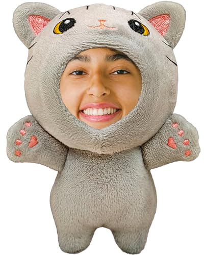Coregiftr Personalisierte Plüschtier - Customizable Plüschtier, Geschenk mit Ihrem Gesicht Foto, 5 Zoll… (Cat-2)