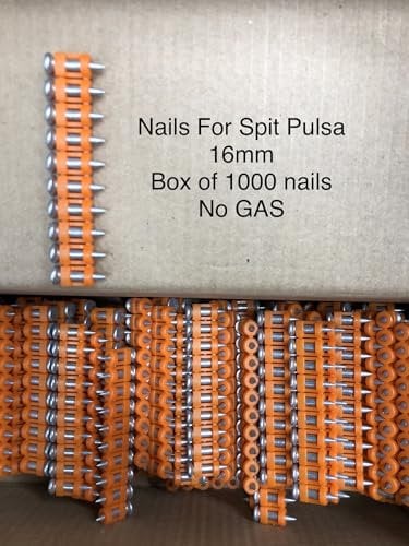16mm Collated Nails for Spit Pulsa Nail Guns, Pack of 1000