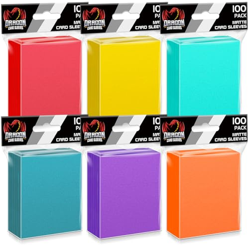 600 Stück 6-farbige Kartenhüllen, Matte Sammelkartenhüllen | Standardgröße (66 x 91 mm) Trading Cards Sleeves, Weiche Hüllen Perfect Fit für MTG, Sportkarten, Baseballkarten