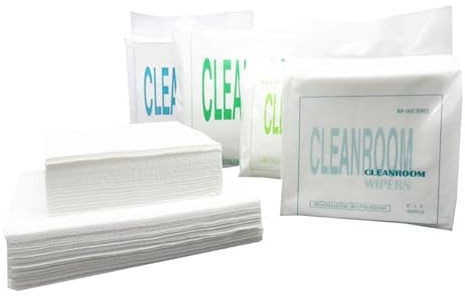 Sanbo Cleanroom Paper 6 x 6 Double Knit 55% Cellulose 45% Polyester Wipers Lint Free Paper, Laser Sealed Edge, Class 100 Cloths, Ultra-soft Wipes 300Pcs LCD PCB Wiping Cloth