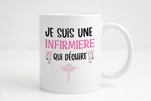 Groovy crea Mug Infirmière qui Déchire – Tasse Cadeau Humour pour Infirmière – Idée Cadeau Originale Femme, Collègue, Anniversaire, Noël